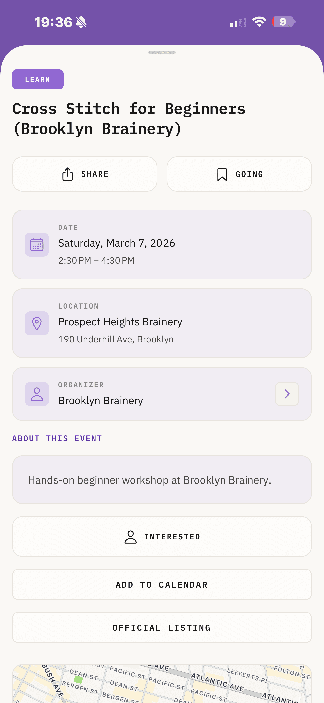 Event - View event details, location, and RSVP